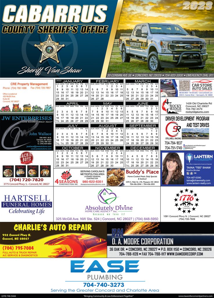 Magnet Calendars - Law Enforcement Partners